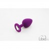 PLUG ANAL DE SILICONA CON JOYA MORADO CANDY LUST