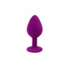 PLUG ANAL DE SILICONA CON JOYA MORADO CANDY LUST