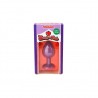 PLUG ANAL DE SILICONA CON JOYA MORADO CANDY LUST