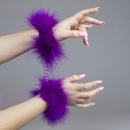 MENOTTES AVEC PLUMES MARABU VIOLET SECRET PLAY