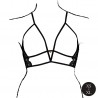 LE D&Eacute;SIR OPEN CUP TRIANGLE BRA WITH LACE AND ADJUSTABLE SLIDERS BLACK