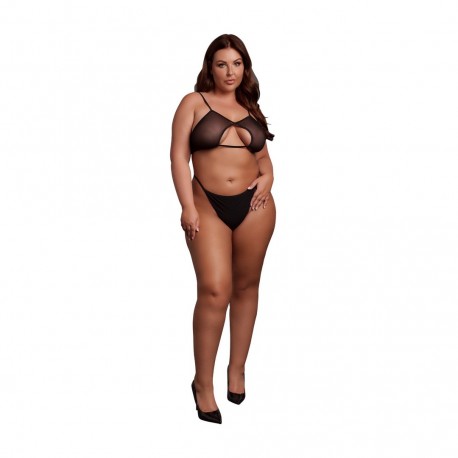 SOUTIEN-GORGE KEYHOLE MESH NOIR TAILLE REINE LE D&Eacute;SIR 