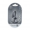 PLUG ANAL SMOOTH SILICONE LARGE 3,5 /8,9 CM GUN METAL OUCH!