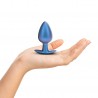 OUCH! SMOOTH SILICONE ANAL PLUG LARGE 3,5 /8,9 CM METALLIC BLUE