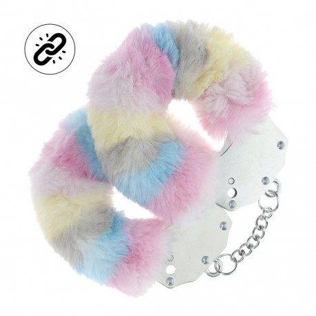 ALGEMAS COM PEL&Uacute;CIA HEAVY-DUTY FLUFFY MULTICOLOR 2 OUCH!
