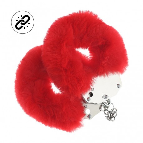 ALGEMAS COM PEL&Uacute;CIA HEAVY-DUTY FLUFFY VERMELHO OUCH!
