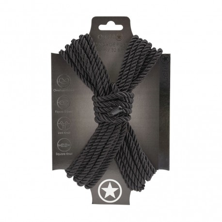 CORDA DE POLI&Eacute;STER PARA BONDAGE 32.8 FT / 10 M PRETA OUCH!