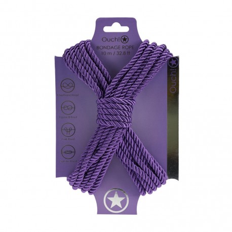 CORDA DE POLI&Eacute;STER PARA BONDAGE 32.8 FT /10 M ROXO OUCH!