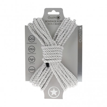 CUERDA DE POLI&Eacute;STER PARA BONDAGE 32.8 FT /10 M PLATA OUCH!