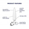 SATISFYER TRIPLE CRYSTAL 1 GLASS DILDO WITH PLUG CLEAR
