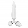 DILDO DE VIDRO COM PLUG TRIPLE CRYSTAL 1 TRANSPARENTE SATISFYER