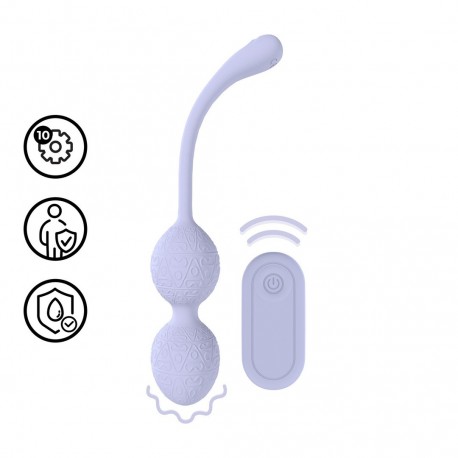 BOLAS VAGINAIS BEAD KEGEL COM VIBRA&Ccedil;&Atilde;O E COMANDO LAVENDER LOVELINE 