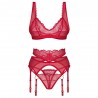CONJUNTO DE 3 PIEZAS CUPIDE DESIR ROJO OBSESSIVE
