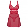 OBSESSIVE CHEMISE AND THONG CUPIDE DESIR RED