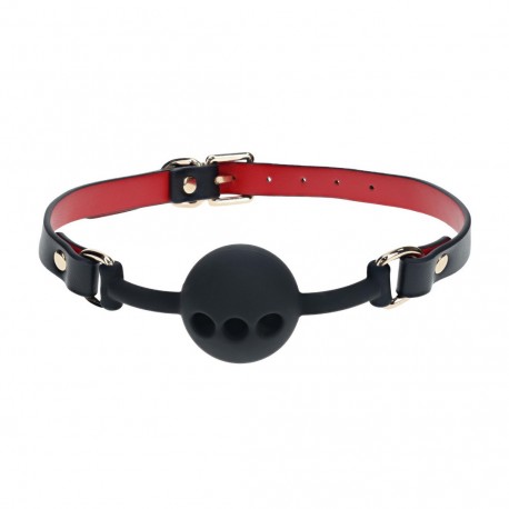 OUCH! MILAN COLLECTION SILICONE BALL GAG BLACK/RED