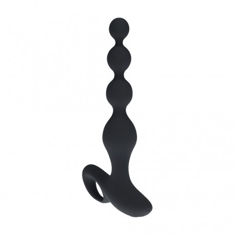 PLUG ANAL VIBRAT&Oacute;RIO DE SILICONE COM P&Eacute;ROLAS E COMANDO REMOTO PRETO LEVELZ