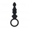 SONDA ANAL EM SILICONE COM ESTRIAS COM ASA PRETO LEVELZ 
