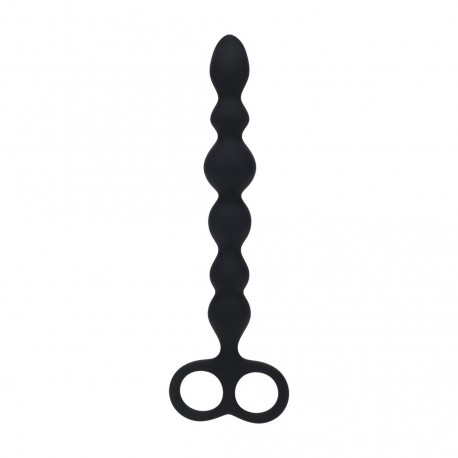 SONDA ANAL COM P&Eacute;ROLAS EM FORMA DE COBRA E LA&Ccedil;O PRETO LEVELZ 