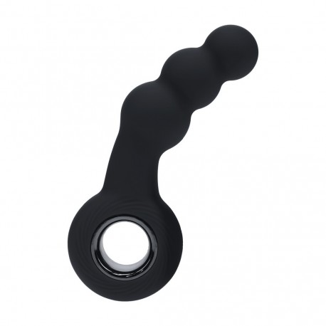 LEVELZ VIBRATING BEADED SILICONE PROSTATE STIMULATOR BLACK 