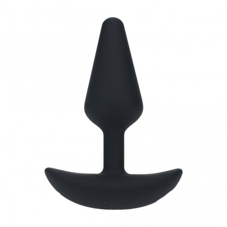 PLUG ANAL CL&Aacute;SSICO EM SILICONE COM VIBRA&Ccedil;&Atilde;O S PRETO LEVELZ