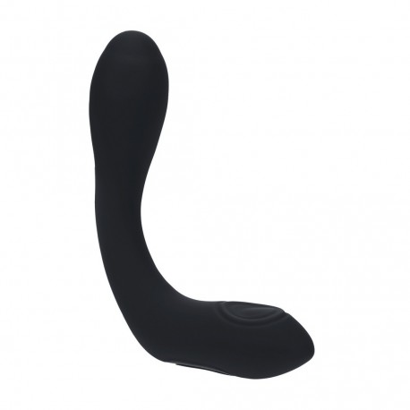 LEVELZ VIBRATING HEATING BENDABLE TAPPING SILICONE PROSTATE STIMULATOR BLACK 