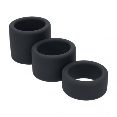 CONJUNTO DE 3 EXTENSORES PARA TEST&Iacute;CULOS EN SILICONA L&Iacute;QUIDA S/M/L NEGRO LEVELZ
