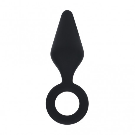 LEVELZ SILICONE ANAL PLUG WITH HANDLE M BLACK 