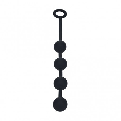 LEVELZ ROUND SILICONE ANAL BEADS M 30MM BLACK