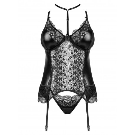 BEAUTY NIGHT FASHION NOIR FANTASY CORSET AND THONG BLACK