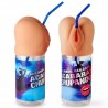 FEEDING BOTTLE WITH VAGINA SHAPE WITH STRAW "DANCING, DANCING, YOU WILL END SUCKING" IN PORTUGUESE AND SPANISH