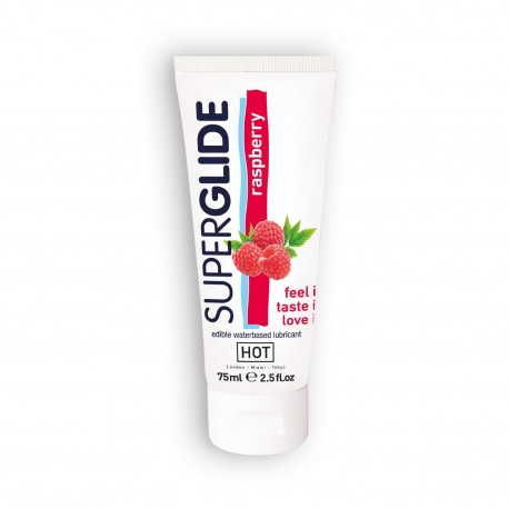 HOT SUPERGLIDE EDIBLE LUBRICANT RASPBERRY 75ML