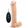 REALROCK 11&rdquo; REALISTIC VIBRATOR WITH TESTICLES WHITE