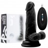 REALROCK 6&rdquo; REALISTIC VIBRATOR WITH TESTICLES BLACK