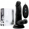 REALROCK 6” REALISTIC VIBRATOR WITH TESTICLES BLACK