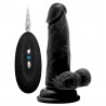 REALROCK 6&rdquo; REALISTIC VIBRATOR WITH TESTICLES BLACK