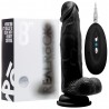 REALROCK 8&rdquo; REALISTIC VIBRATOR WITH TESTICLES BLACK