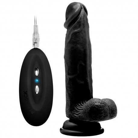 VIBRADOR REAL&Iacute;STICO COM TEST&Iacute;CULOS REALROCK 8&rdquo; PRETO