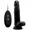VIBRADOR REALISTA CON TEST&Iacute;CULOS REALROCK 8&rdquo; NEGRO