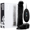 REALROCK 9” REALISTIC VIBRATOR WITH TESTICLES BLACK