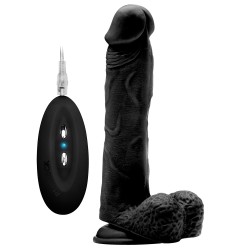 REALROCK 9” REALISTIC VIBRATOR WITH TESTICLES BLACK